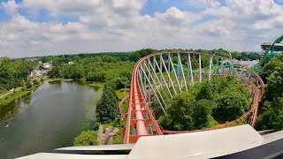 Steel Force MASSIVE 200 ft Roller Coaster 4K POV  Dorney Park Pennsylvania No Copyright [upl. by Serolod]