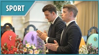 Leicester City players pray at Bangkok temple for late chairman Vichai Srivaddhanaprabha [upl. by Brian]