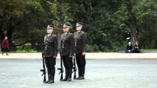 LATVIACHANGING OF THE HONOUR GUARD AT THE FREEDOM MONUMENT IN RIGA [upl. by Ferdinana]