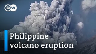 Thousands flee after Philippine volcano Taal erupts south of Manila  DW News [upl. by Nrevel]