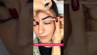 Brows restructuring and colouring 48 juliedesigner makeup eyebrow youtubeshorts beauty [upl. by Pall449]