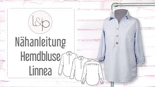 Nähanleitung lillesol Hemdbluse Linnea  ein Bluenshirt mit halber Knopfleiste nähen [upl. by Alihet362]