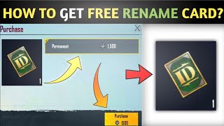 😤GET FREE RENAME CARD IN BGMI  FREE ID CARD TRICK  HOW TO GET FREE ID CARD BGMI RENAME ID CARD [upl. by Yaya]