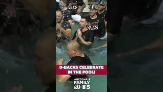 Dbacks celebrate NLDS sweep of Dodgers with pool party [upl. by Eymaj]