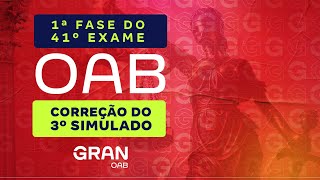 1ª fase do 41º Exame OAB Correção do 3º Simulado [upl. by Arenahs]