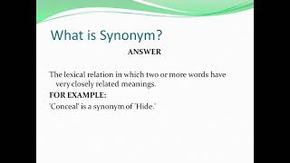 WHAT IS SYNONYM WHAT IS ANTONYMWHAT ARE GRADABLE ANTONYMSWHAT ARE NONGRADABLE ANTONYMS [upl. by Nomrah966]