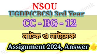 NSOUUGDPCBCS3rd YearCCBG12নাটক ও নাট‍্যমঞ্চ।Assignment 2024Answer [upl. by Conlee]