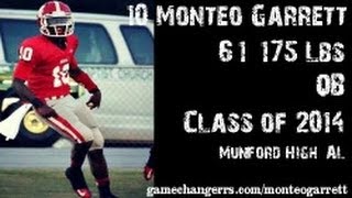 10 Monteo Garrett  QB  Munford High AL Class of 2014 [upl. by Zetrok870]