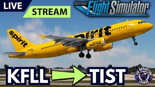 🔵✈️ MSFS2020 LIVE  Spirit A320 Fort Lauderdale ➜ St Thomas ✈️ [upl. by Moberg]