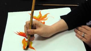 Chinese brush painting basics  gold fish [upl. by Rases]