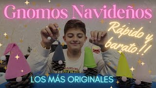 COMO HACER GNOMOS NAVIDEÑOS CON PIÑAS DE PINO PARA DECORAR ARBOL NAVIDAD RÁPIDO SENCILLO Y BARATO [upl. by Attesoj]