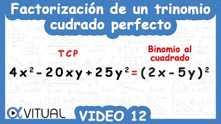 Factorización de un Trinomio Cuadrado Perfecto Video 12 de 12 [upl. by Marina]