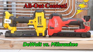 Milwaukee vs DeWalt Cable Stapler AllOut Contest in 4K [upl. by Pollack728]