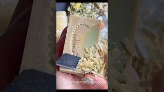 Carving very dry olive oil soap asmrsoap soapcutting soapcarving [upl. by Aitan]