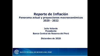 Reporte de Inflación Diciembre 2020 Panorama actual y proyecciones macroeconómicas 20202022 [upl. by Nnyledam911]