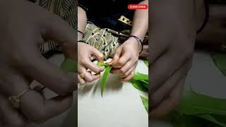 మామిడి ఆకు తోరణం Mango leaf thoranam decor mangoleafdecoration flowers shortsfeed ytshorts [upl. by Yesnil]