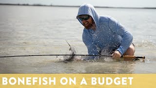 Saltwater Fly Fishing for Bonefish On A Budget DIY On A Uninhabited Island w dorsaloutdoors [upl. by Shinberg]