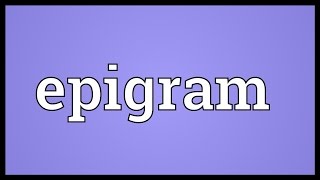 What is Epigram DefinitionExamples Urdu  Hindi [upl. by Bugbee]