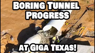 BORING TUNNEL PROGRESS AT GIGA TEXAS  Tesla Gigafactory Austin 4K Day 1583  112224  Tesla TX [upl. by Mcmaster]