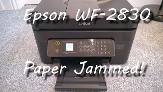 Epson WorkForce WF2830 Paper Jam Or Stuck And Not Feeding [upl. by Ameekahs]