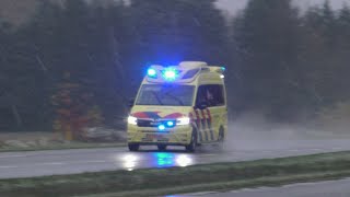 A1 Otaris TGE Ambulance 03131 Emmen onderweg over de N391 naar een MMT inzet in NieuwWeerdinge [upl. by Sseb]