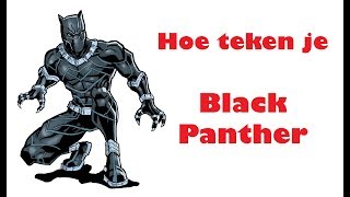 Black Panther tekenen  How to draw Black Panther  Draw Mania [upl. by Euqnomod527]