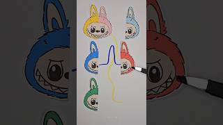 Labubu Color Mix Line Puzzle Challenge shorts viral labubu art [upl. by Heer]