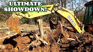 GIANT STUMP TRIES TO FIGHT BACK farm tiny house homesteading RV life RV living [upl. by Nahgrom]