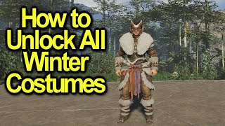 All Winter Costumes  How to Unlock them  Flint Fang Claw  Soulmask [upl. by Tavis]