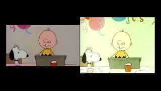 Snoopy Come Home 1972  Snoopys Goodbye Party Widescreen Vs Full Screen HD [upl. by Aleiram]