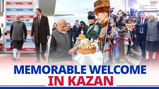 Warm reception for PM Modi in Kazan Russia [upl. by Nasus]