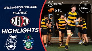 HIGHLIGHTS WELLINGTON COLLEGE V MILLFIELD  SCHOOLS RUGBY [upl. by Aoh]