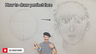 How to draw perfect face  detail   Face Outline [upl. by Serrell]