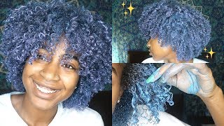 I COLORED MY NATURAL HAIR BLUE amp PURPLE  Mofajang Hair Paint Wax Review  Tutorial No Bleach [upl. by Leiahtan]