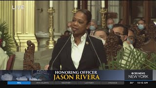 NYPD Commissioner Delivers Eulogy For Det Rivera [upl. by Lehcear]