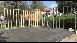 Saltbox Garage Walls Going Up Woohoo [upl. by Darb]