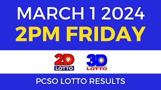 Lotto Result March 1 2024 2pm Swertres Ez2 PCSO [upl. by Soinski523]