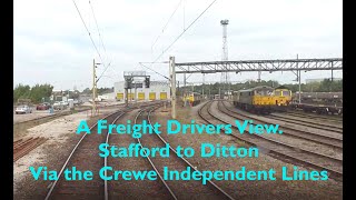 Stafford to Ditton Reception A cab ride via the Crewe Independent lines [upl. by Rumpf699]