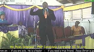 Ryan Simpson candidate MP PNP North East St Ann Nov 11 2024 [upl. by Nosro]