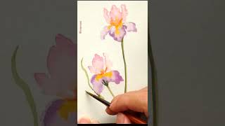 Freehand Watercolor Irises [upl. by Omsoc234]