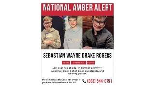 Sebastian Rogers Update National Amber Alert missingteen FBI TN MS NC SC GA LA SumnerCounty [upl. by Chung702]