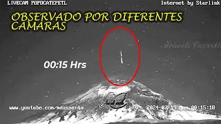 Estrellas Fugaces observado por diferentes Camaras 18 y 19 de Febrero 2024 VolcanPopocatepetl [upl. by Ainessej]