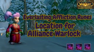 WoW Classic SOD Everlasting Affliction Runes Location for Alliance Warlock [upl. by Nyletak]