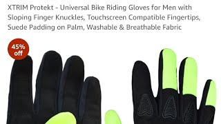 Xtrim Protekt neon color bike riding gloves for rider honest review [upl. by Asiulana]