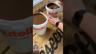 Cokelat nutella nutella chocolate nutellachocolate icecream food satisfying [upl. by Ahsinrad]