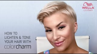 Lighten amp Tone Your Hair At Home  Wella colorcharm Permanent Liquid Toner [upl. by Kendrah502]