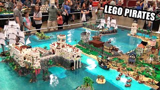 Massive LEGO Pirate Harbor Battle Built By 10 People [upl. by Seugram]