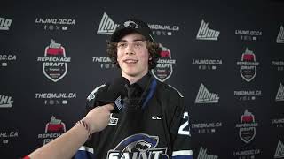 2024 QMJHL Draft  Dylan Rozzi after being drafted by the Saint John Sea Dogs [upl. by Filbert]