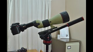 2008 Nikon 82ED Fieldscope Spotting scope Straight Videoing the moon [upl. by Dowling]