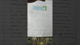 How to write preface shorts howtowritepreface preface project [upl. by Abramo40]